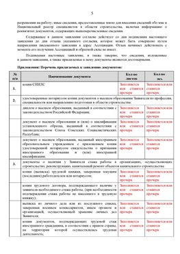 Образец заполнения заявления в НРС строителей. Страница 5 Новочеркасск Специалисты для СРО НРС - внесение и предоставление готовых